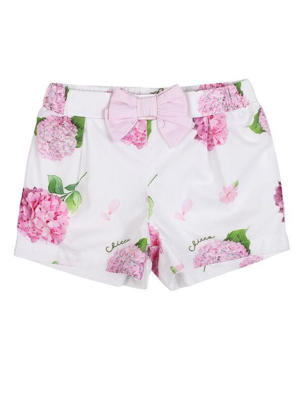 Girls White & Pink Short Woven Trouser image number 0